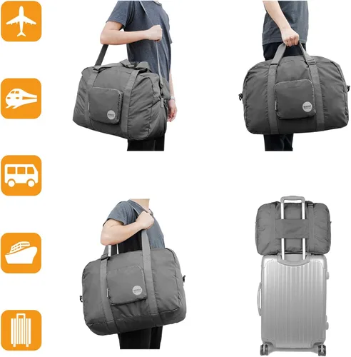 Miniatura 6 de WANDF for Spirit Airlines - Bolsa de viaje plegable de 18 pulgadas, bolsa de transporte para mujeres y niñas