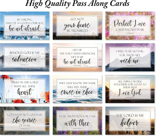 Miniatura 2 de JBH Creations Tarjetas con versículos bíblicos con texto en inglés «Be Not Afraid» («Be Not Afraid»)