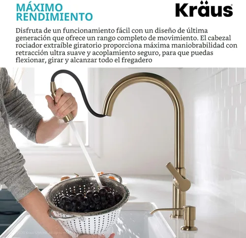 Miniatura 5 de Kraus KPF-2820MB OLETTO SOLA MANEJO DE COCINA DE COCINA DOWN DOWING, 17 PULGADA, NEGRO MATE