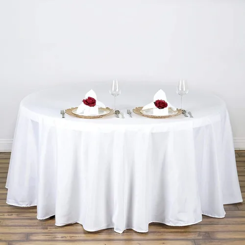 Miniatura 14 de BalsaCircle – Mantel redondo para bodas, de poliéster, 108 pulgadas, Manzana Verde (Apple Green)