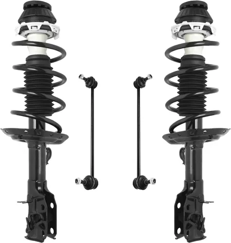 Miniatura 37 de Detroit Axle - Kit de 4 barras estabilizadoras delanteras para Ford F-150 2021 2022 2023 2024, 2 puntales con resorte helicoidal, 2 eslabones