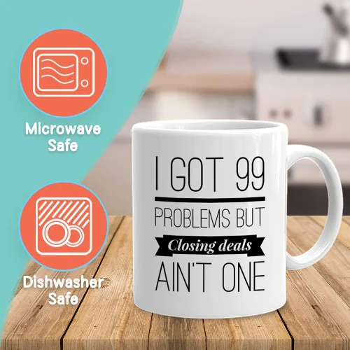 Miniatura 2 de Taza de café Realtors de 11 oz, color blanco, I Got 99 Problems Agente de Bienes Raíces Vendedor
