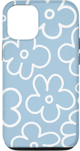Miniatura 27 de Funda floral para iPhone 14 Cute Sky Blue and White Flower Pattern Wildflower
