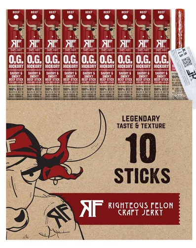 Miniatura 10 de Righteous Felon Paquete variado de palitos de carne seca Alto en proteínas, bajo en carbohidratos, keto, sin gluten, bajo en azúcar, saludable