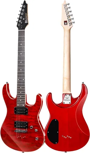 Miniatura 8 de Bullfighter - Kit de guitarra eléctrica de tamaño completo de 39 pulgadas, 6 cuerdas extra, púas, estuche, correa para hombro, cable (D170) (negro)