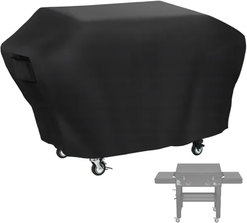 Miniatura 10 de Cubierta de parrilla para parrilla Blackstone 1883 de 28 pulgadas con capucha y estantes laterales, cubierta de plancha impermeable para exteriores