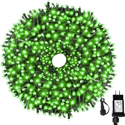 Miniatura 23 de MZD8391 300 luces LED rojas y verdes de 105 pies, luces de Navidad para interiores y exteriores, luces de árbol de Navidad, decoraciones de fiesta