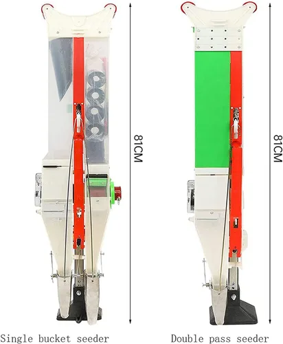 Miniatura 6 de Esparcidores de semillas para césped Máquina de siembra doméstica Manual ajustable de doble cilindro de mano de maní sembradora de maíz sembradora