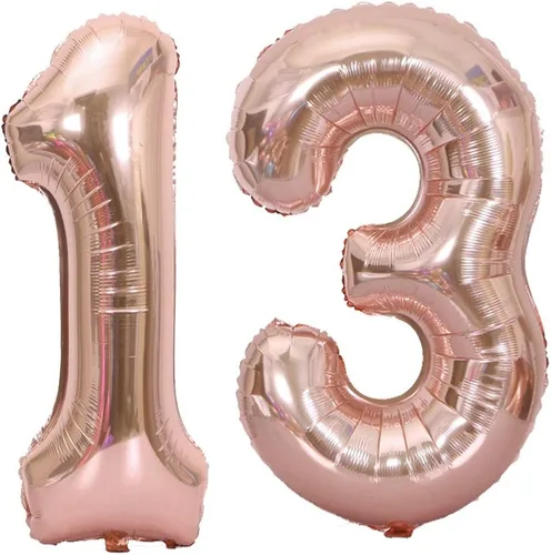 Miniatura 7 de Globos del número 10, decoraciones de fiesta de cumpleaños número 10 para niñas, oro rosa, 40 pulgadas