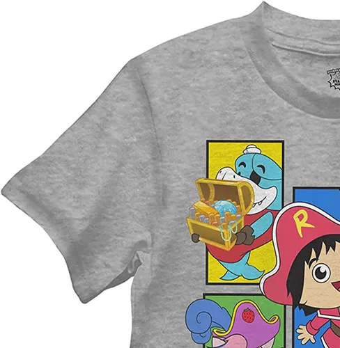 Miniatura 6 de Ryan's World Camiseta para niños - Ryan Toys Review - Camiseta oficial (gris jaspeado, talla S-4), Gris jaspeado