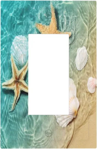 Miniatura 12 de Placa de receptáculo para interruptor basculante de una sola banda, 1 banda Decora GFCI Starry Night Painting Placa decorativa de pared