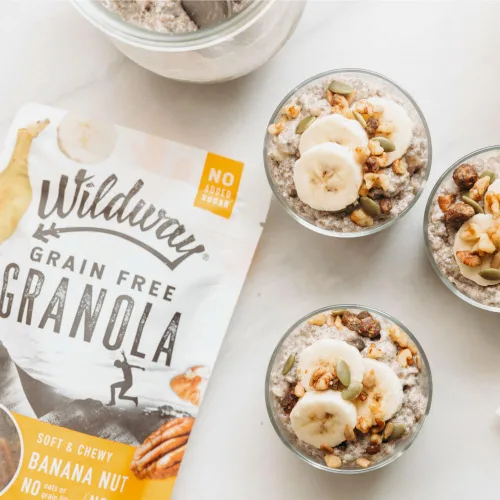 Miniatura 6 de Wildway Granola Keto Nuez de plátano Cereal certificado sin gluten, sin granos, vegano, bajo en carbohidratos Sin azúcar añadido Apto