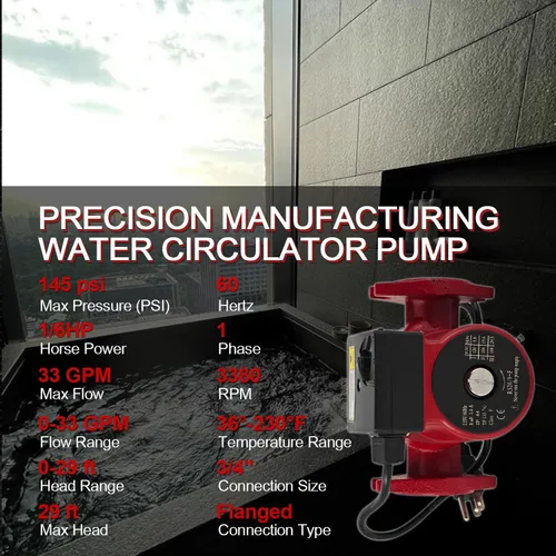 Miniatura 4 de UPS26-99FC 115V 1/6HP Bomba de caldera de bomba de circulación de agua para calefacción radiante, calentamiento hidrónico, calefacción de bobina
