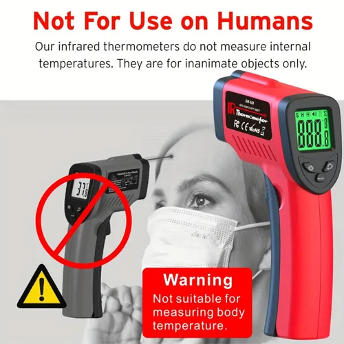 Miniatura 7 de DEASOMIYE Pistola de termómetro infrarrojo, pistola de temperatura láser de -58 ℉ ~ 1022 ℉, pistola de temperatura IR sin contacto con emisividad