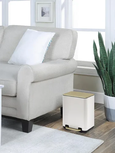 Miniatura 3 de SunnyPoint Cubo de basura pequeño de 6 litros (1.58 galones) con cubos interiores de plástico; baño rectangular, oficina, cocina y dormitorio, paso