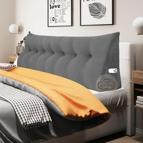 Miniatura 21 de WOWMAX - Almohada triangular para cabecero; almohada en forma de cuña para cabecero; almohada grande de refuerzo para cama, almohada