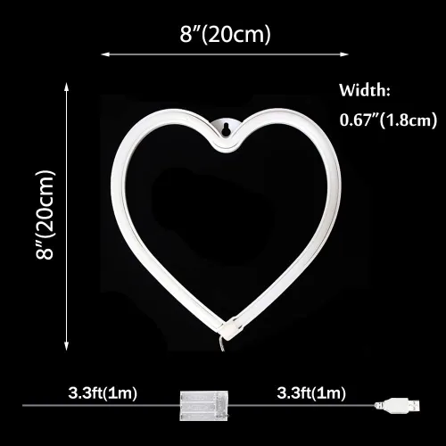 Miniatura 5 de Letreros de neón con forma de corazón para el día de San Valentín, luces LED de amor con USB y pilas para el hogar, pared, día de la madre, boda