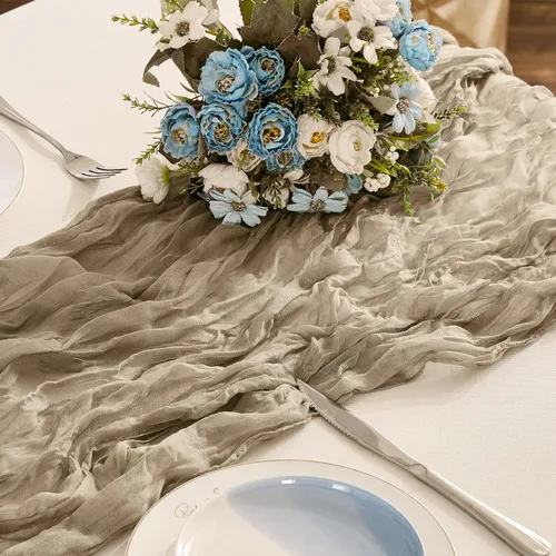 Miniatura 31 de BALCONY & FALCON Camino de mesa con borlas, lavable a máquina, caminos de mesa decorativos de lujo para el hogar para comedor, fiestas, banquetes