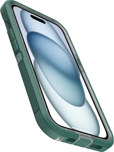 Miniatura 3 de OtterBox Funda transparente para iPhone 16e, 15, 14 y 13 Defender Series XT - Terciopelo Evergreen (transparente), sin pantalla, resistente, se