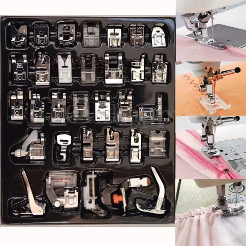 YEQIN Juego de 32 pies de costura doméstica para cantante, hermano, Janome, Kenmore, Babylock, Elna, Toyota, nuevo hogar, máquinas de coser
