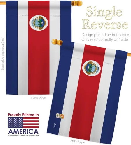 Miniatura 3 de Americana H140060 Banderas de la Nacionalidad Mundial de Costa Rica. Bandera de casa vertical decorativa de 28.0 x 39.8 in impresa en Estados