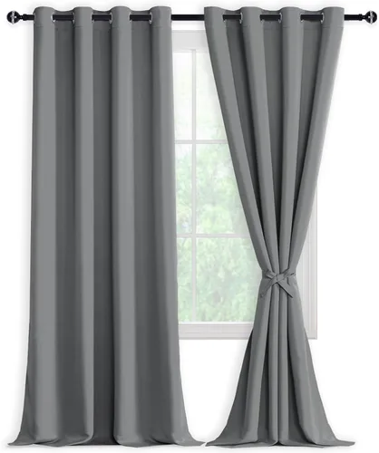 Miniatura 48 de DWCN Cortinas 100% opacas de 84 pulgadas de largo para dormitorio con forro negro, paneles de cortina de ventana de doble capa con aislamiento Azul
