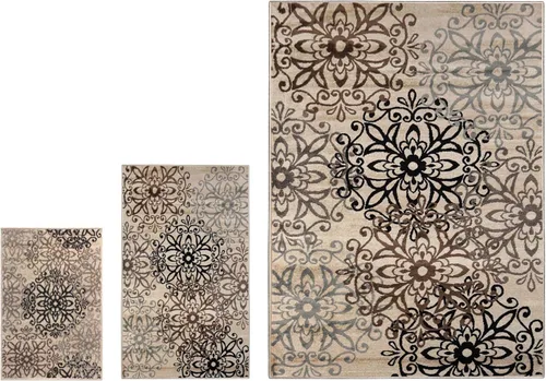 Miniatura 30 de SUPERIOR – Alfombra de área contemporánea de la colección Leigh - Alfombra moderna de 5/16 de pulgada (8 mm) de pelo con diseño de medallón floral