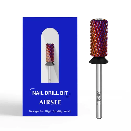 Miniatura 25 de AIRSEE Punta de broca de carburo de tungsteno para uñas acrílicas, cabeza de lima eléctrica Efile para manicura, pulido, arte, remoción de gel, 3/32