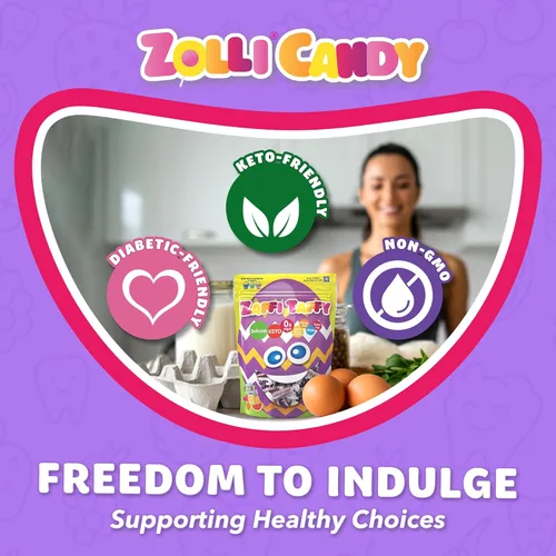 Miniatura 5 de Zaffi Taffy - Caramelo de Pascua sin azúcar, sin tintes, apto para dieta keto y diabética, golosinas aprobadas por dentistas para niños
