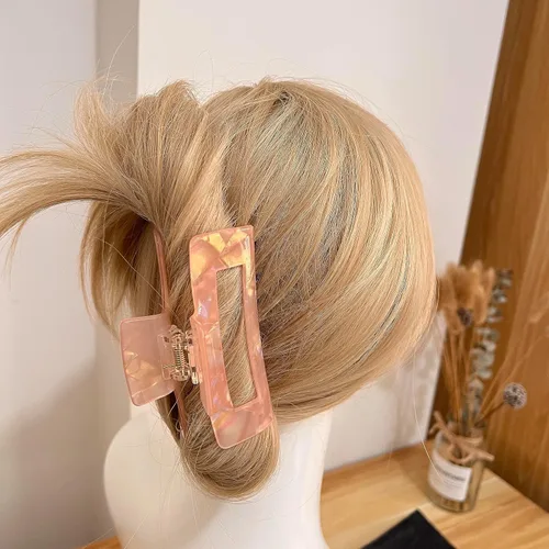 Miniatura 3 de 2 pinzas grandes para cabello grueso, pinzas de pelo de tortuga, clips de mandíbula de mariposa francesa de celuloide acrílico, fijación fuerte