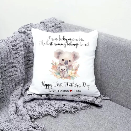 Miniatura 3 de Happy Mother's Day Koala Design, First Mother's Day Custom Pillowcase, Personalized Mother's Day Pillowcase, Gift for Mom, Home Decor