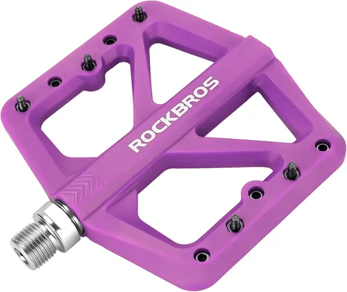 Miniatura 10 de ROCKBROS Pedales de bicicleta de montaña Pedales MTB Pedales ligeros de nailon compuesto Pedales planos de bicicleta 9/16 "DU Bearing Bike Pedales