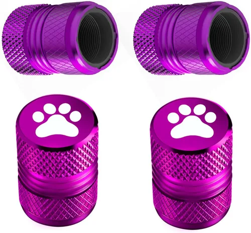 Tapas de Vástago de Válvula de Neumático - Paquete de 4, Anticorrosión, Aleación Anodizada Premium, Tapas de Aire para Neumáticos con Diseño de Pata