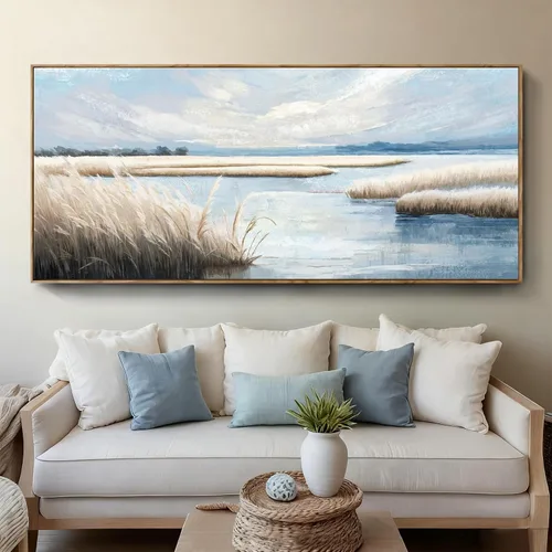 Miniatura 34 de Arte de pared para baño, decoración costera, barco náutico en la playa, lienzo con imagen de gaviota del océano, paisaje marino, arte de granja