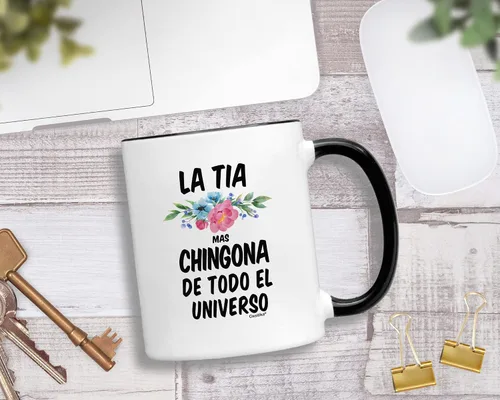 Miniatura 3 de Casitika Regalos para Tia. Taza de café La Tia Mas Chingona De Todo El Universo de 11 onzas. Taza de tía española. Regalos para cumpleaños.