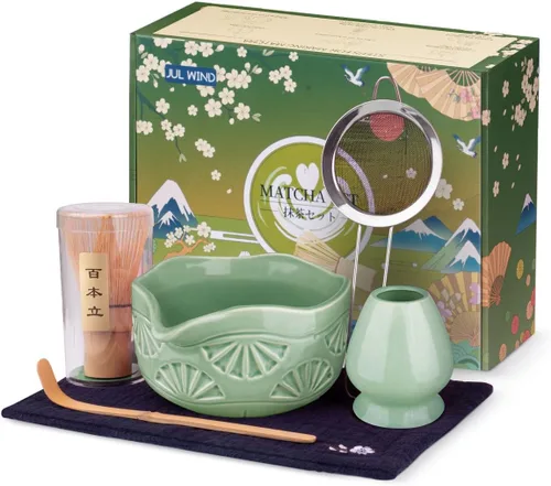 Miniatura 12 de Juego de batidor de bambú Matcha con 2 paquetes de batidor de bambú natural 100% Matcha, colador, cuchara para té y cuchara de té, Chasen