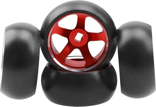 Miniatura 6 de Paquete de 4 neumáticos de plástico para automóvil de 0.98 x 0.59 pulgadas 1/28 pulgadas con llantas de metal compatibles con Wltoys K969 K989 P929