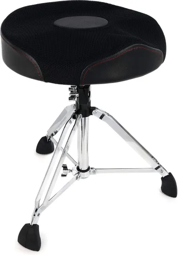 Miniatura 4 de Gibraltar GGS10T Taburete corto de 21 pulgadas con asiento redondo, trípode plegable con reposapiés