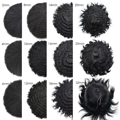 Miniatura 6 de LYRICAL HAIR Unidades de cabello para hombres negros, piel fina, afro, tupé, rizado, afroestadounidense, piezas de cabello humano 360, sistemas