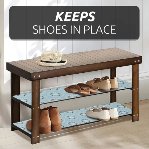 Miniatura 6 de FIFTY FEET Forro de estante de 12 x 120 pulgadas para gabinetes de cocina, forro de cajón de PVC para cómoda antideslizante para baño, forro de Blue