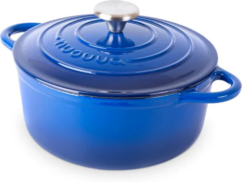 Miniatura 26 de Nuovva Olla Holandesa de Hierro Fundido Esmaltado con Tapa – Cazuela Antiadherente de 6.4 Cuartos – Resistente y Apta para Horno hasta 500°F