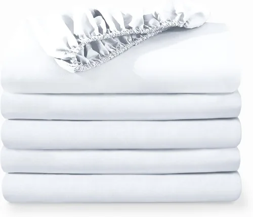 Miniatura 17 de Bare Home - Paquete de 2 sábanas bajeras tamaño King de microfibra ultrasuave 1800, resistente a las arrugas, bolsillo profundo (tamaño King, blanco)