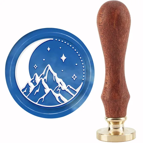 Miniatura 17 de CRASPIRE Sello de cera de conejo, sello de conejo, luna, rosa, sello de cobre, 1.181 in, cabeza de latón extraíble retro con mango de madera