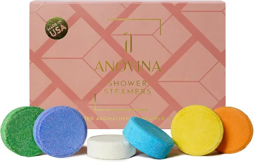 Miniatura 8 de Anovina Caja de regalo de aromaterapia hecha en Estados Unidos, regalos de cuidado personal para mujeres y hombres, bombas de ducha totalmente