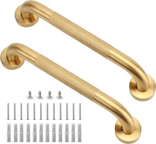 Miniatura 10 de Barra de agarre para ducha, paquete de 2 barras de agarre de baño gris de 12 pulgadas, barras de agarre antideslizantes de acero inoxidable 304