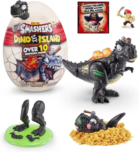 Miniatura 9 de Smashers Dino Island Mini Egg Spinosaurus de ZURU - Juguete de descubrimiento prehistórico con 10 sorpresas, juguetes de dinosaurio, slime, arena