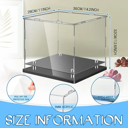Miniatura 2 de Barydat Vitrina para casco de fútbol de 14.2 x 11 x 12.6 pulgadas, tamaño completo, acrílico transparente, caja de sombrero de cristal