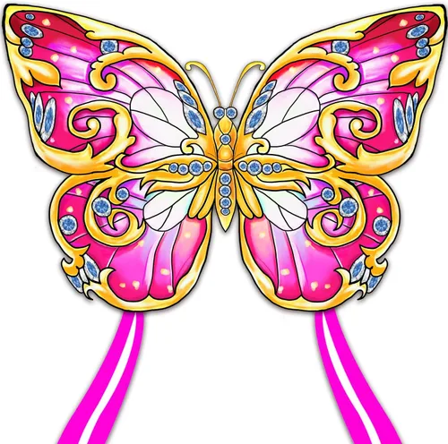 Miniatura 16 de Xida - Cometa de mariposa para niños y adultos, fácil de volar, de 4 a 8 años, cometa grande con mango de 300 pies, perfecta para viajes a la playa
