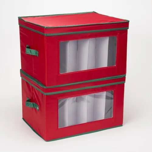 Miniatura 6 de Household Essentials Caja de almacenamiento para copas con ventana, con tapa, 12 compartimentos de almacenamiento, asas dobles, perfecta