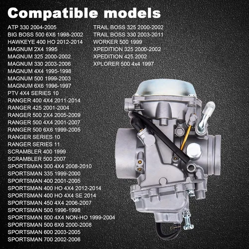 Miniatura 5 de Carburador para Polaris Sportsman 500 600 700 Magnum 425 Ranger 425 500 ATV con filtro de aire Assy